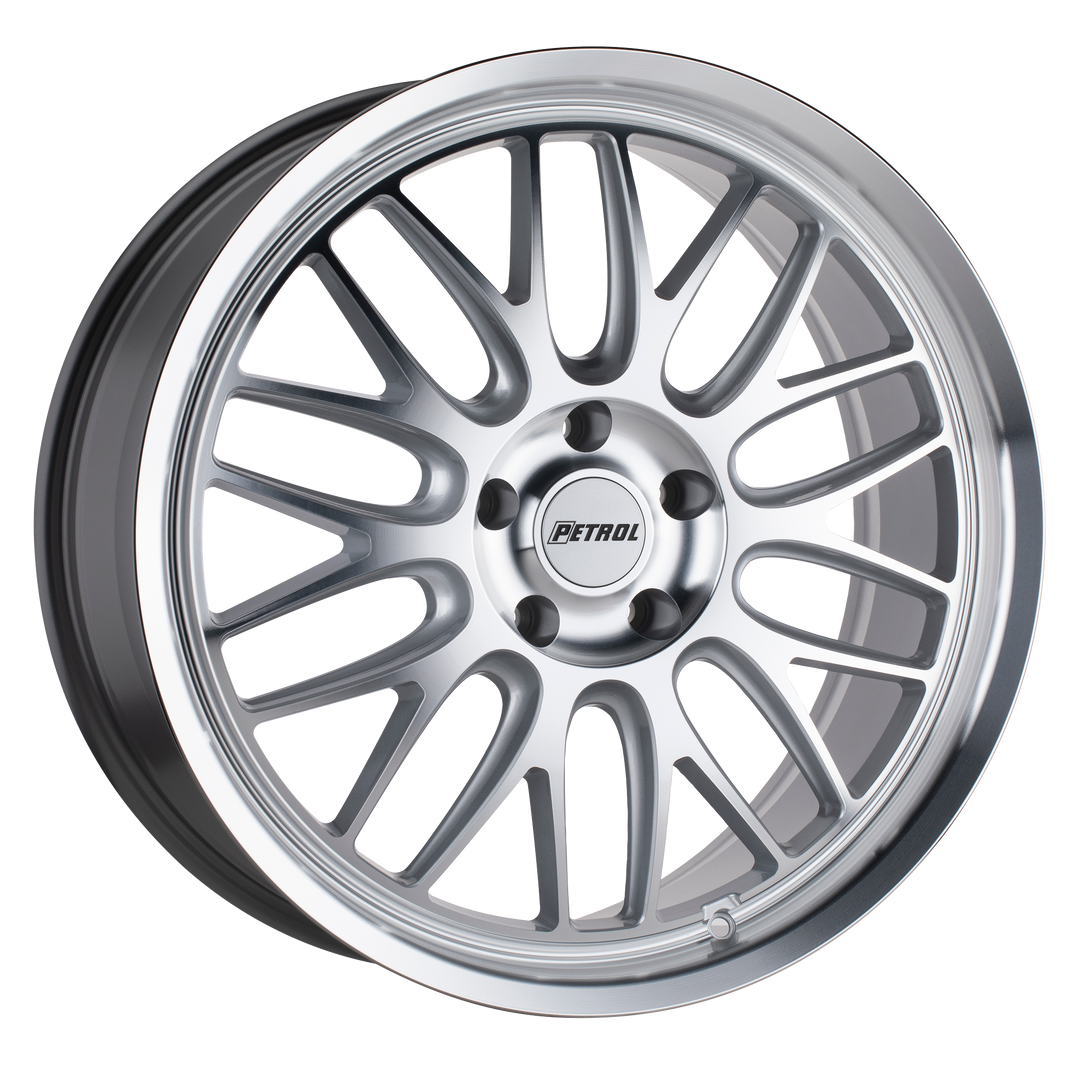 PETROL P4C 16X7 4X100 40 72.1 SILVER W/ MACHINED FACE & LIP