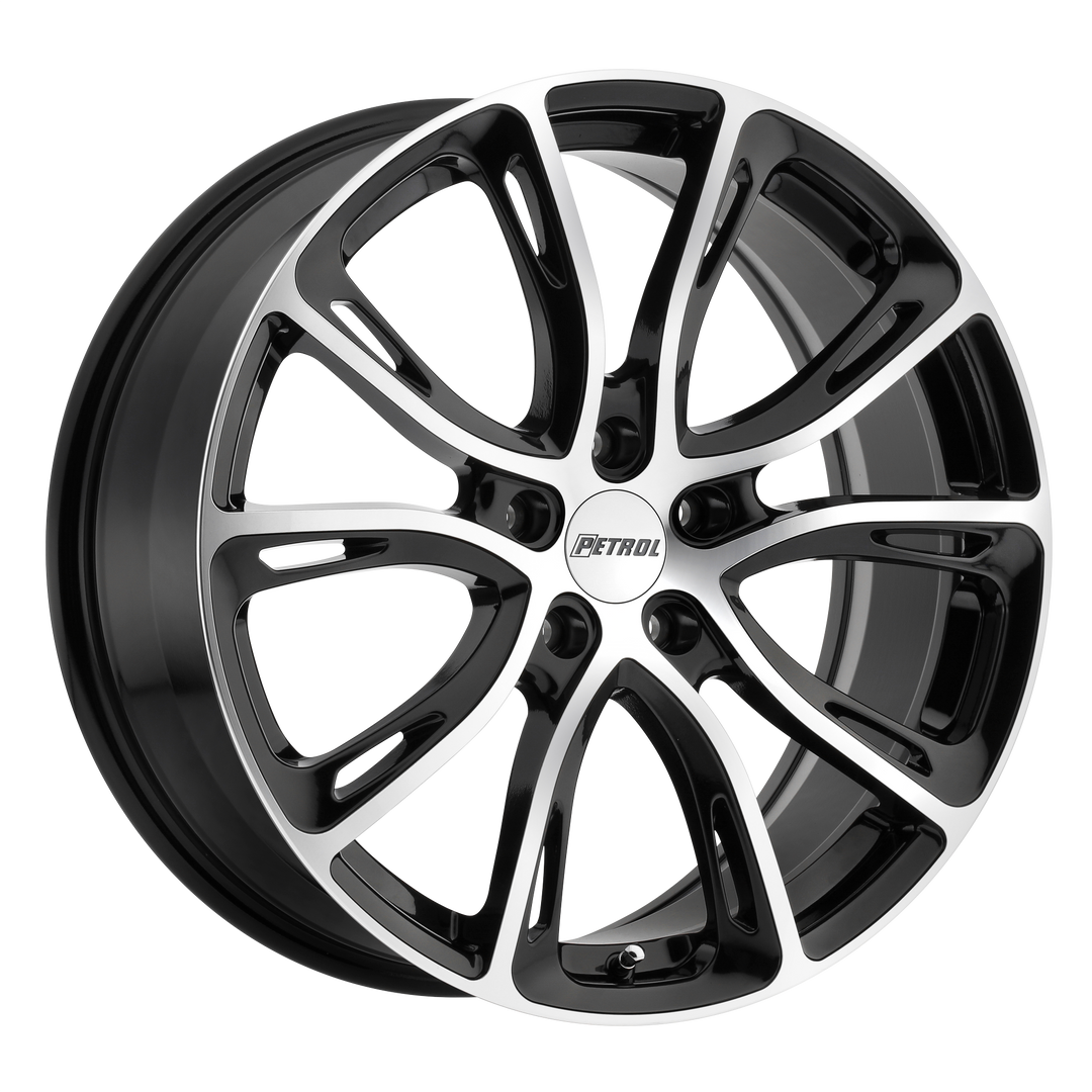PETROL P5A 19X8 5X110 40 72.1 GLOSS BLACK W/ MACHINED CUT FACE