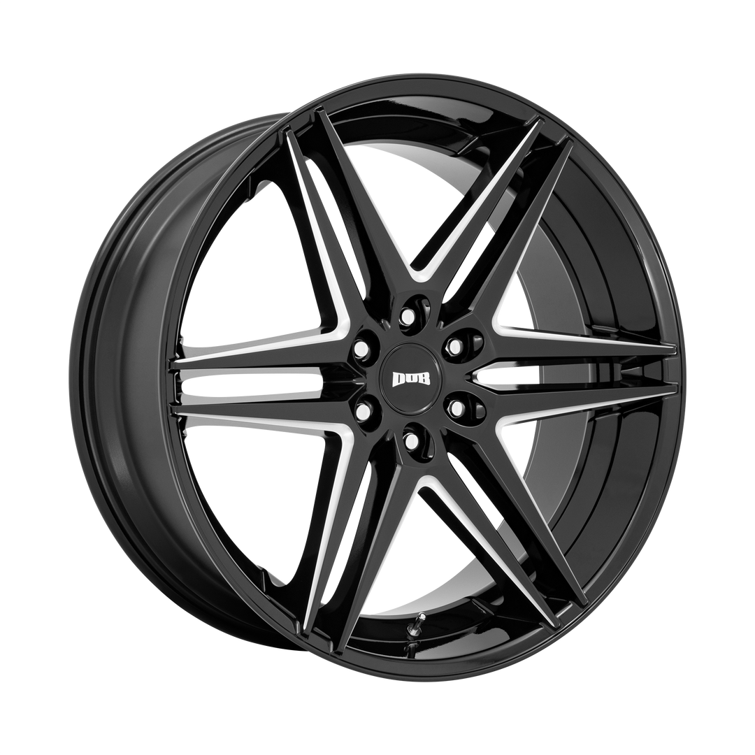 DUB 1PC S267 DIRTY DOG 24X10 6X135 30 87.1 GLOSSY BLACK MILLED