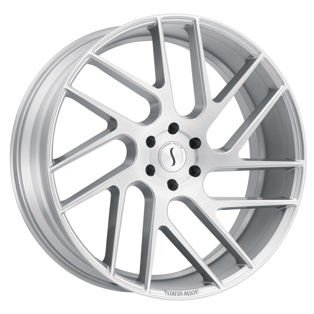 STATUS JUGGERNAUT 22X9.5 5X120 30 76.1 SILVER W/ BRUSHED MACHINED FACE