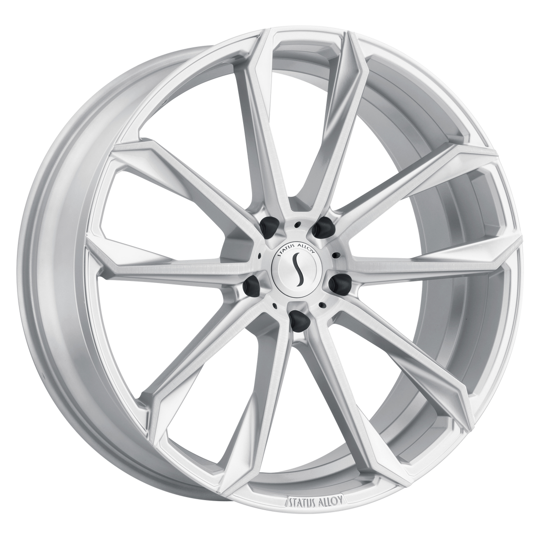 STATUS MASTADON 20X9 5X139.7 20 78.1 SILVER W/ BRUSHED MACHINED FACE