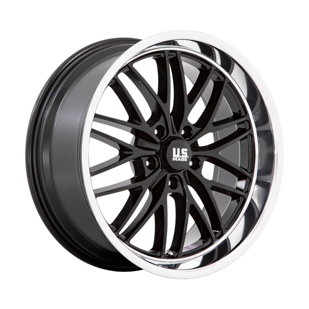 US MAG 1PC U138 SANTA CRUZ 20X8.5 5X120.65 6 72.56 GLOSS BLACK WITH DIAMOND CUT LIP