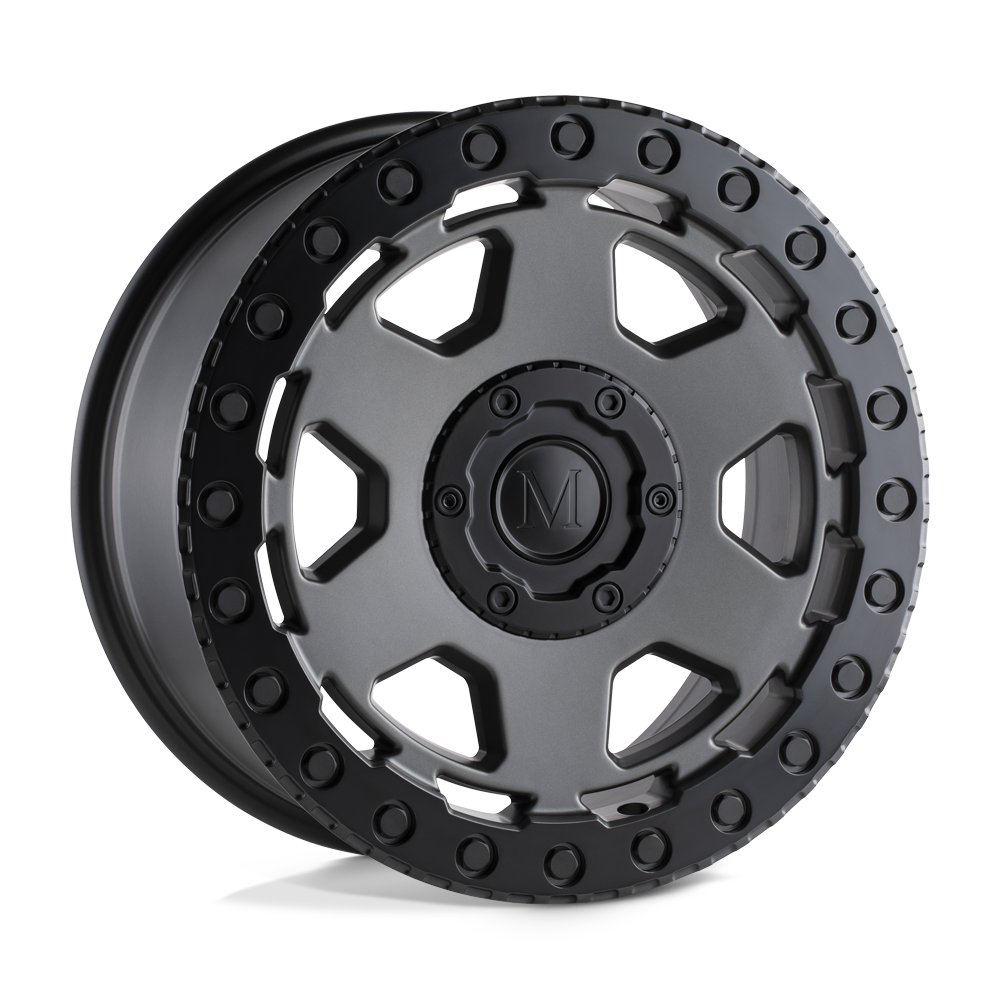Mandrus Forscher 17x8 6x130 45 84.1 Matte Gunmetal W/ Black Lip Edge