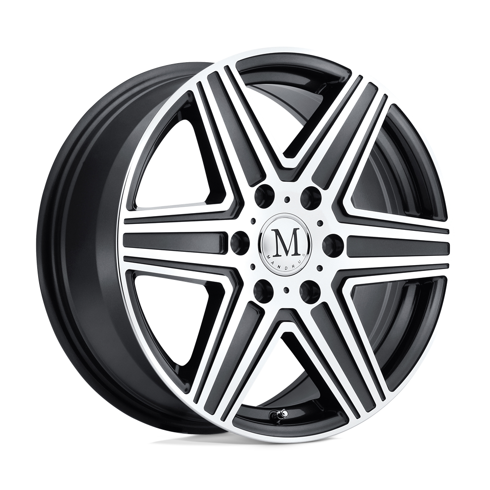 Mandrus Atlas 22x10 5x112 44 66.56 Gunmetal W/ Mirror Cut Face & Lip