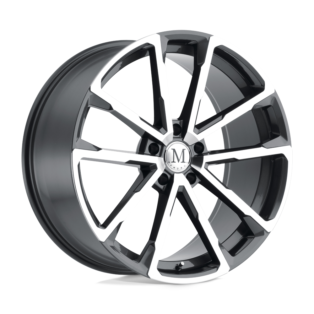 Mandrus Wolf 22x10.5 5x112 44 66.56 Gloss Gunmetal W/ Mirror Cut Face